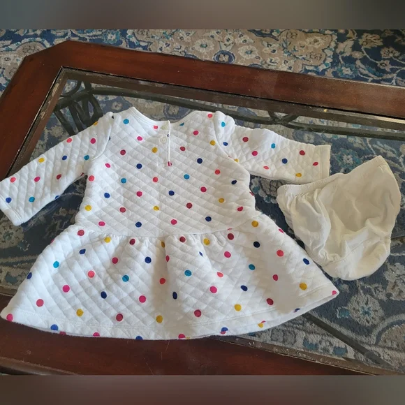 Dress And Panty Set polka dot quilted 6M BABY GAP - Picture 3 of 6